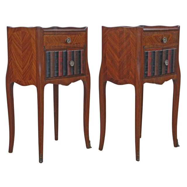 Vintage French Parquetry Nightstands, 1930, Set of 2 For Sale - Image 3 of 10