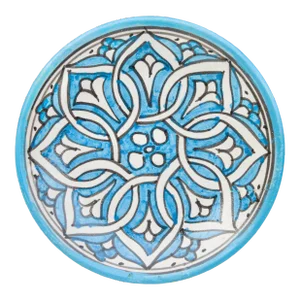 Mid 20th Century Blue Moorish-Patterned Ceramic Wall Plate