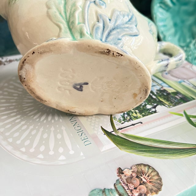 Early 20th Century Fives-Lille Majolica Artichoke Gravy Boat For Sale - Image 4 of 4