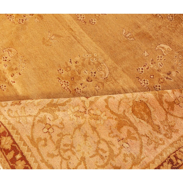 Antique Indian Amritsar Handmade Wool Rug For Sale - Image 9 of 9
