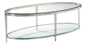 Maitland-Smith Jinx Nickel Oval Cocktail Table