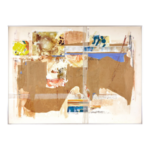 Abstract Expressionist Original Gouache on Paper Collage Style of De Kooning by Harold Winer
