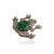 Art Deco Antique Style Oxidized Silver & 15.25 Ct Natural Emerald Diamond Frog Brooch Pendant For Sale - Image 3 of 14
