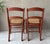 Duncan Phyfe Circa 1920 Solid Oak Wood & Cane Seat Two-Rung Curved Ladderback Accent Chairs – A Pair For Sale - Image 4 of 18