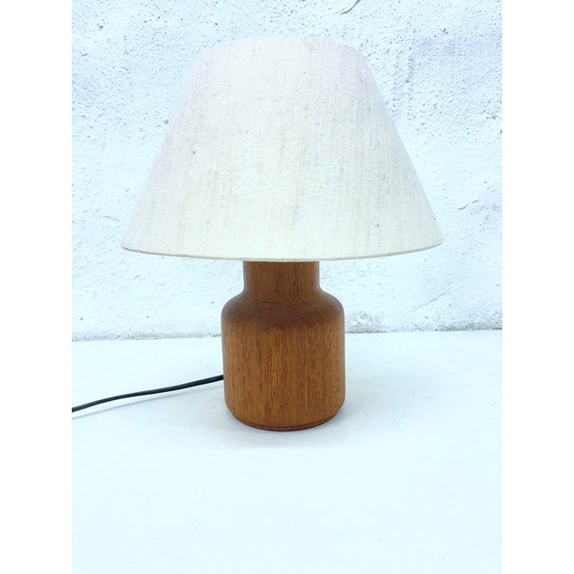 Wood Small Teak Table Lamp from Kirk, Copenhagen, Denmark, 1960s-1970s For Sale - Image 7 of 8