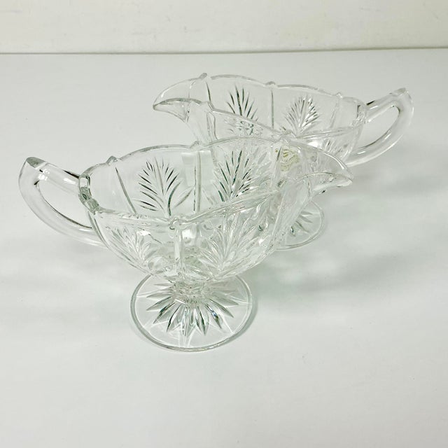 1980s Vintage Hollywood Regency Chippendale Slovakia Cut Crystal Gravy Boats - A Pair. For Sale - Image 12 of 17