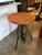 Wood Vintage Industrial Wood and Steel Hydraulic Round Table For Sale - Image 7 of 9