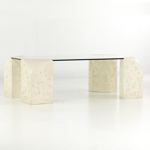 Postmodern Mactan, Glass and Pastor Stone Coffee Table For Sale - Image 9 of 9