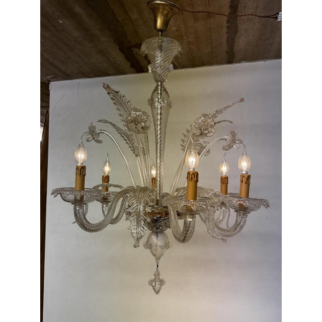 Large Venetian Murano Art Glass Barrochi Chandelier from Barovier & Toso, 1940s For Sale - Image 12 of 13