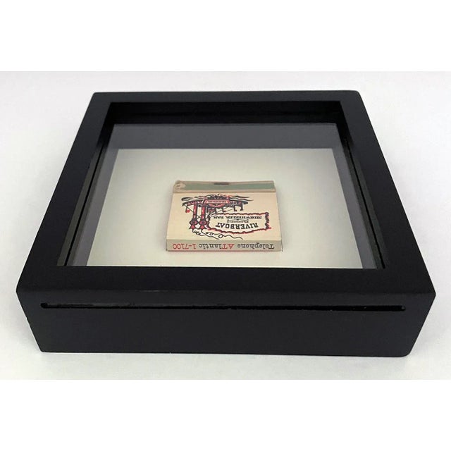Mid-Century Modern Mid 20th Century Mid Century Riverboat Room Sidewheeler Bar Framed Vintage Matchbook For Sale - Image 3 of 6