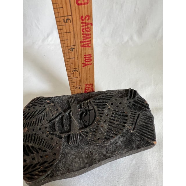 Vintage Carved Wooden Indian Textile Stamps- Set of 2 For Sale - Image 9 of 15