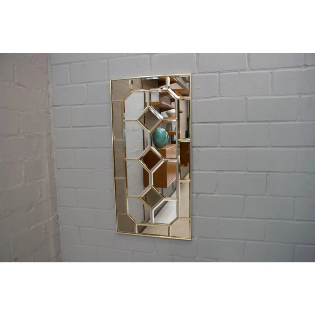 Stained Glass Framed Wall Mirror, 1970s, in Very Good conditions. Designed 1970 to 1979