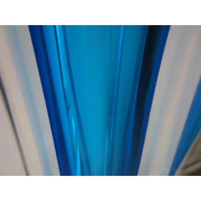 Tall, solid block vase made of Murano glass in outstanding glass quality and brilliant colours in Sommerso overlay...