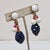 Vintage 1960s Signed Hobé Blue, White & Red Beaded Drop Clip Earrings- 2 Pieces For Sale - Image 4 of 8
