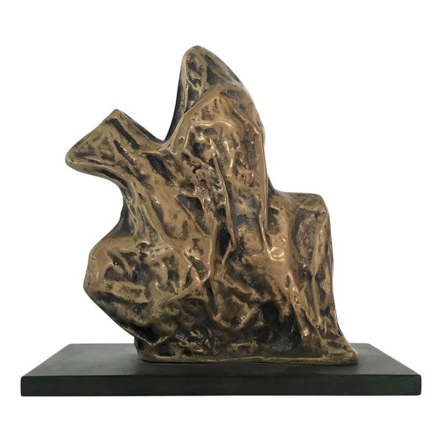 Italian Bronze Abstract Sculpture by Cristina Roncati, 1980 For Sale