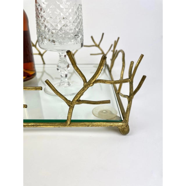Gold Glass & Golden Metal Serving Tray, France, 1970s For Sale - Image 8 of 10