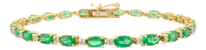 Modern Style Diamond Emerald Bracelet for Mother's Day Gift