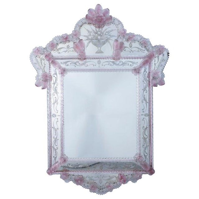 Vintage Octagonal Venetian Murano Glass Mirror, 1960 For Sale - Image 12 of 12