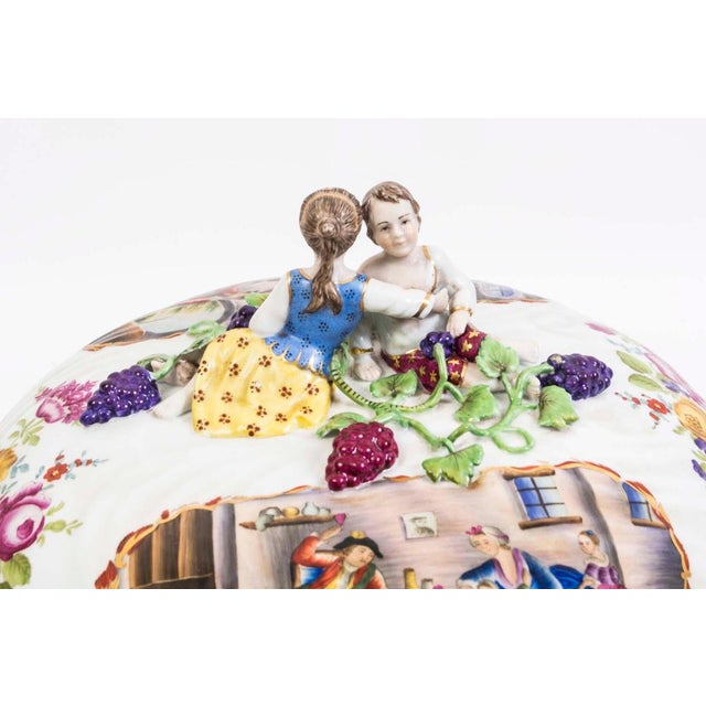 Hand Painted Porcelain Tureen For Sale - Image 6 of 15