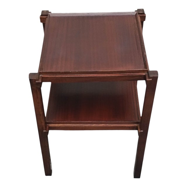 Two-Tier Wooden Sade Table attributed to Carlo Scarpa, Italy, 1950s For Sale
