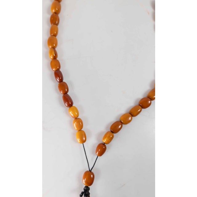 Gemstone 20th Century Butterscotch Egg Yolk Amber Prayer Necklace For Sale - Image 7 of 12
