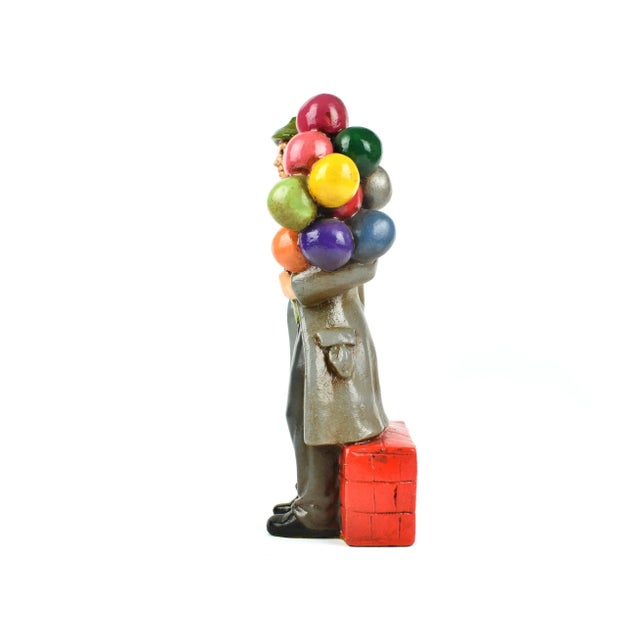 Figurative Vintage Old Man and Woman Balloon and Flower Sellers Figurines - 2 Pieces For Sale - Image 3 of 13