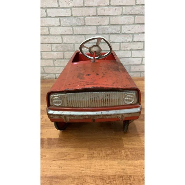 Mid 20th Century Vintage Murray "Fire Chief" Flat Front Original Steel Pedal Car For Sale - Image 5 of 6