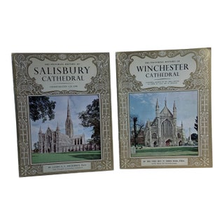 1965 Salisbury and Winchester Cathedrals Pictorial History Books - Set of 2 For Sale