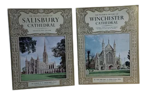 1965 Salisbury and Winchester Cathedrals Pictorial History Books - Set of 2
