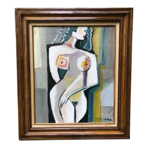 Abstract Nude, Oil on Canvas, Signed Stuart Ross