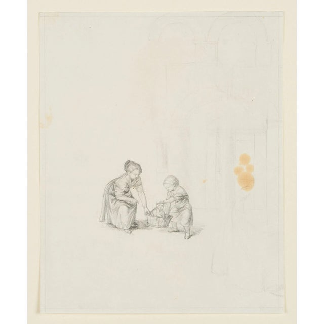 Michael Neher (1798 Munich - 1876 ibid.): Children with kittens, c. 1803, PencilTechnique: Pencil on PaperDate: c....