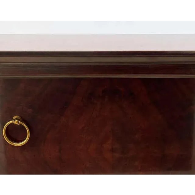 Brass Early 20th Century Italian Neoclassical Bedside Tables in Mahogany - A Pair For Sale - Image 8 of 10