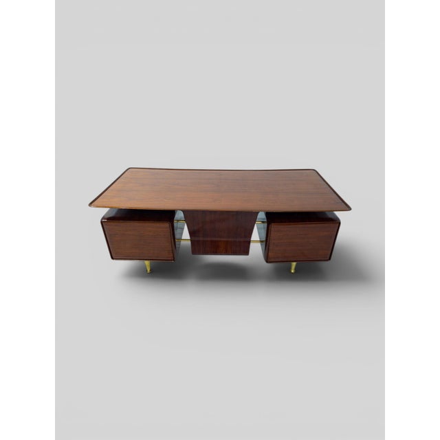 1950s Mid-Century Italian Executive Table Desk by Vittorio Dassi, 1950s For Sale - Image 5 of 18