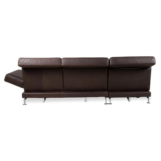 Moule Leather Corner Sofa in Brown Chrome with Manual Function from Brühl For Sale - Image 18 of 18