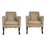 Rose Tarlow Regency Sabreleg Armchairs- A Pair For Sale