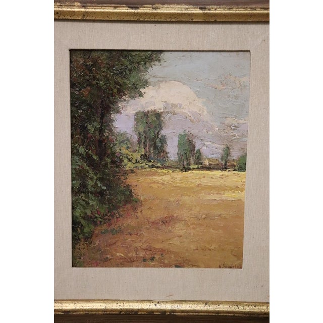 Italian Artist, Landscape, Oil Painting on Cardboard, Framed For Sale - Image 10 of 12