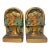 Large Pair Antique j.b. Hirsch Patinated Bronze Clad Fruit Baskets Bookends For Sale