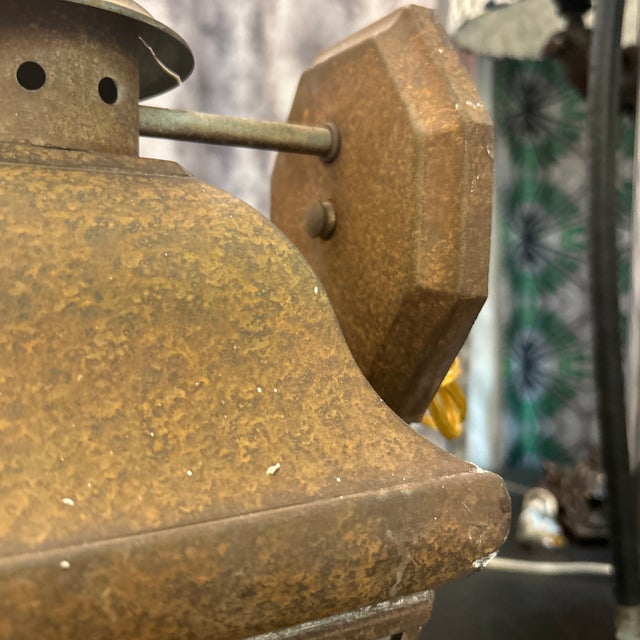 Metal Antique Rustic Metal Lantern Light For Sale - Image 7 of 12