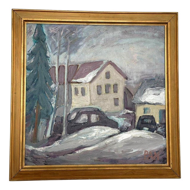 Pan, Winter, 1950s, Oil on Canvas, Framed For Sale