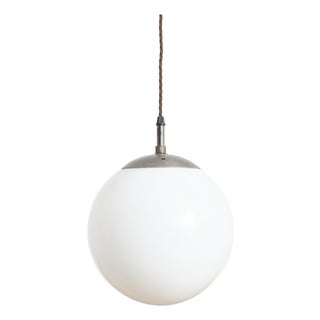 Vintage Pendant Light in Opaline Glass, 1950s For Sale