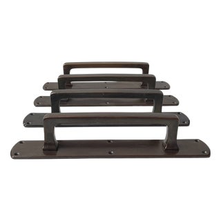 Bauhaus Bank Gate Handles in Bronze, 1930s, Set of 4 For Sale