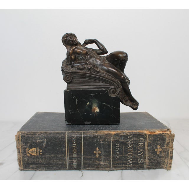 Bronze Vintage Female Figure Bookend Sculpture For Sale - Image 8 of 12