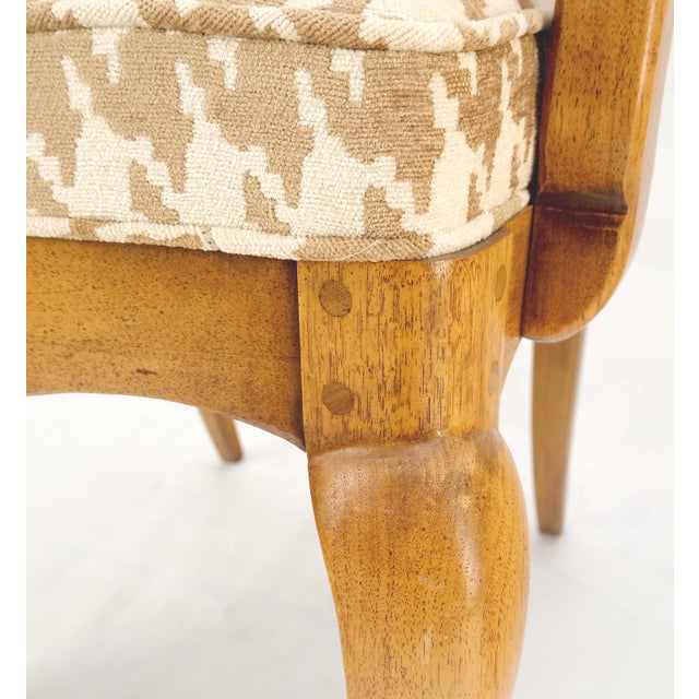 Wood Set 6 Country French Ladder Cane Back Pegged Frames New Upholstery Dining Chairs For Sale - Image 7 of 11