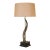 Mid 20th Century Curved Horn Table Lamp With Woven Shade For Sale