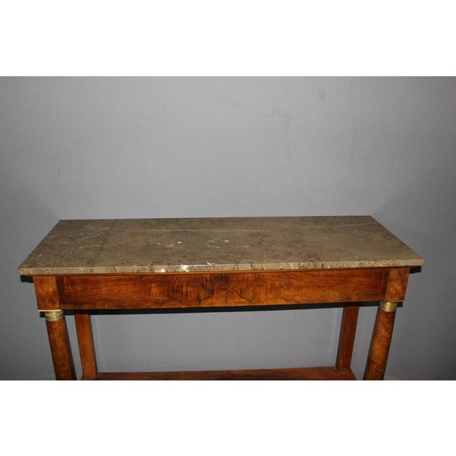 Empire Style Walnut Console Table, 1800s For Sale - Image 4 of 11