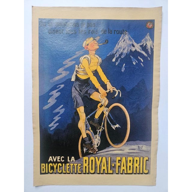 Art Deco Advertising Poster Bicyclette Royal Fabric Bicycle, France, 1930s For Sale - Image 4 of 9