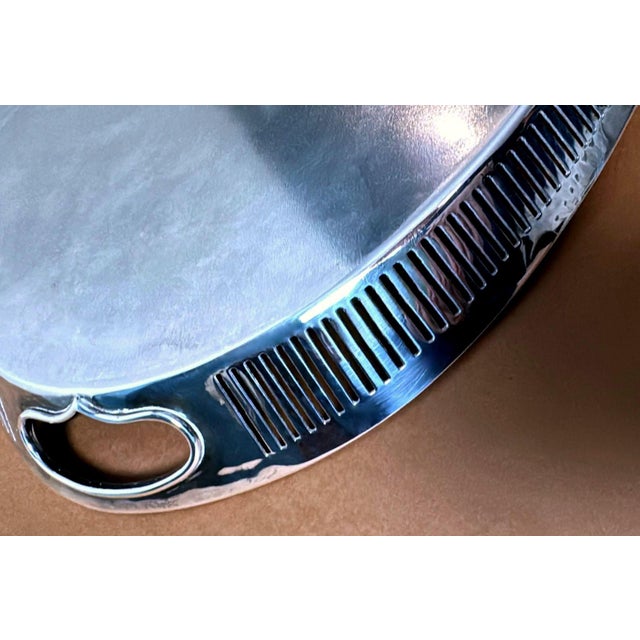 19th Century Maxfield & Sons English Victorian Style Silver-Plated Tray With Railing Border For Sale - Image 9 of 12