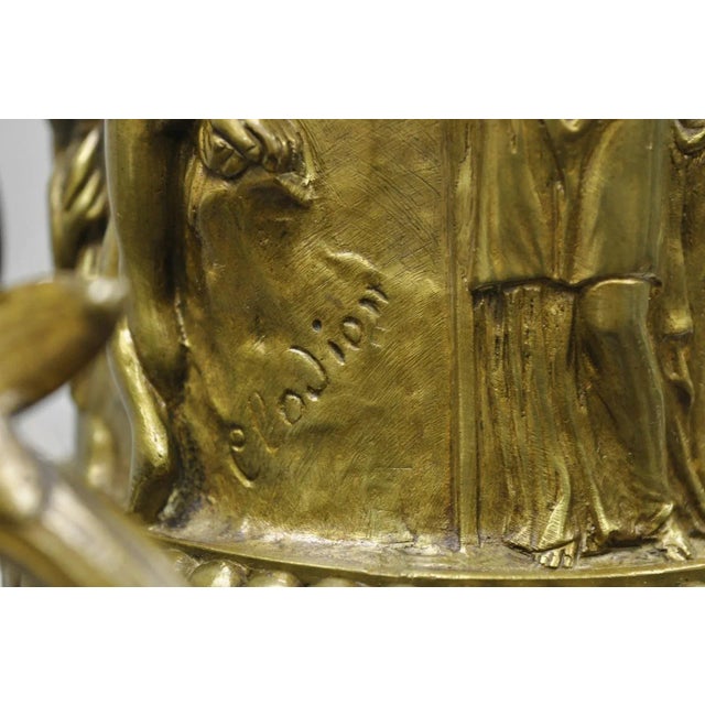 Antique Clodion French Neoclassical Figural Bronze Trophy Cup Urn Table Lamp For Sale - Image 10 of 17