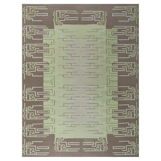 Modern Scandinavian Art Deco Flat Weave Wool Rug by Doris Leslie Blau For Sale
