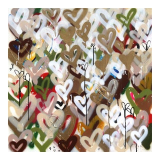 The Golden Garden - Original Abstract Garden Graffiti Mixed Media Painting on Canvas by Amber Goldhammer For Sale